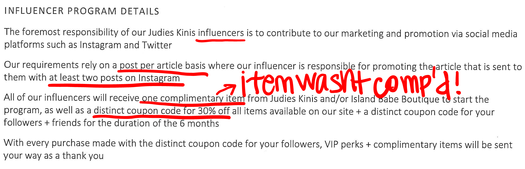They Ask You to Buy the Product Upfront with their Discount influencer scams