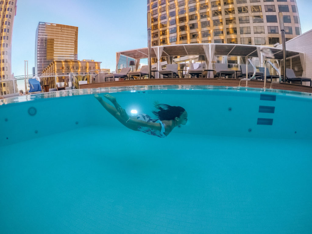 over/underwater image shot using GoPro and GoPro Dome